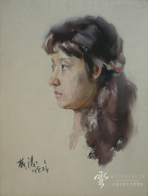 靳涛 《女大学生》 26*18cm 1982年